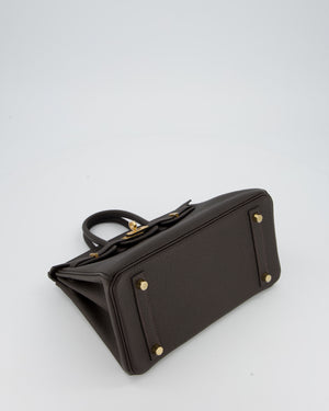 *HOT COLOUR* Hermès Birkin 25 Retourne Bag in Bai Brun Togo Leather with Gold Hardware