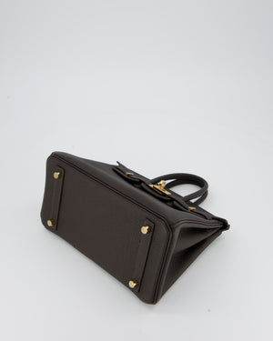 *HOT COLOUR* Hermès Birkin 25 Retourne Bag in Bai Brun Togo Leather with Gold Hardware