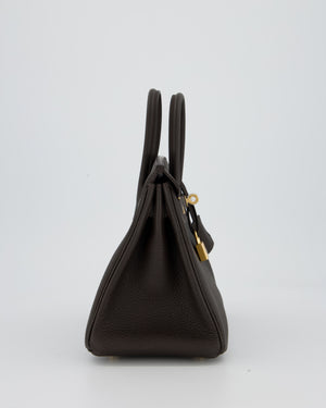 *HOT COLOUR* Hermès Birkin 25 Retourne Bag in Bai Brun Togo Leather with Gold Hardware