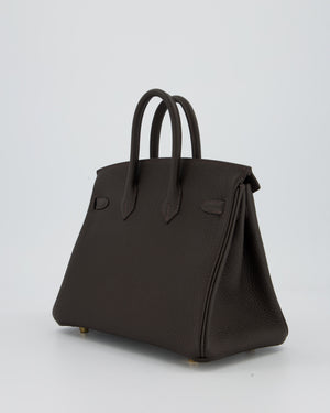 *HOT COLOUR* Hermès Birkin 25 Retourne Bag in Bai Brun Togo Leather with Gold Hardware
