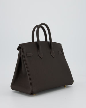 *HOT COLOUR* Hermès Birkin 25 Retourne Bag in Bai Brun Togo Leather with Gold Hardware