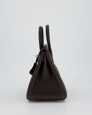 *HOT COLOUR* Hermès Birkin 25 Retourne Bag in Bai Brun Togo Leather with Gold Hardware