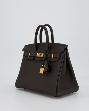 *HOT COLOUR* Hermès Birkin 25 Retourne Bag in Bai Brun Togo Leather with Gold Hardware
