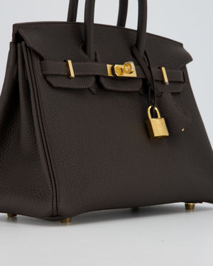 *HOT COLOUR* Hermès Birkin 25 Retourne Bag in Bai Brun Togo Leather with Gold Hardware