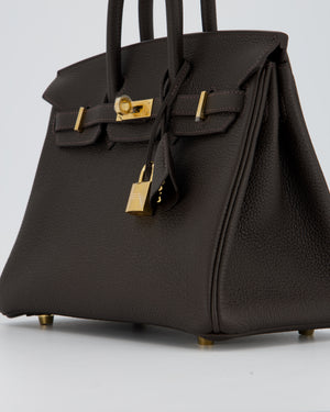 *HOT COLOUR* Hermès Birkin 25 Retourne Bag in Bai Brun Togo Leather with Gold Hardware