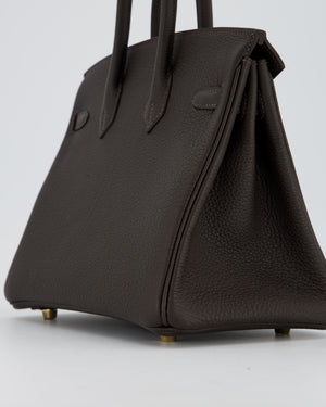 *HOT COLOUR* Hermès Birkin 25 Retourne Bag in Bai Brun Togo Leather with Gold Hardware