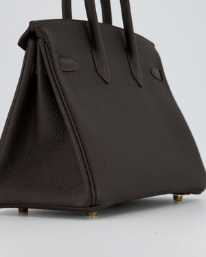 *HOT COLOUR* Hermès Birkin 25 Retourne Bag in Bai Brun Togo Leather with Gold Hardware