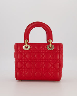 Christian Dior Small ABC Lady Dior Bag in Ferrari Red Lambskin Leather with Gold Hardware