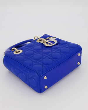 Christian Dior Royal Blue Small Lady Dior Bag in Lambskin Cannage Leather with Champagne Gold Hardware
