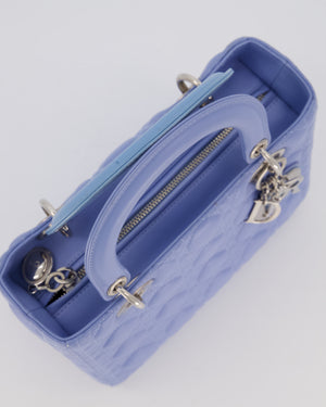 Christian Dior Sky Blue Medium Lady Dior Bag in Lambskin Leather with Silver Hardware