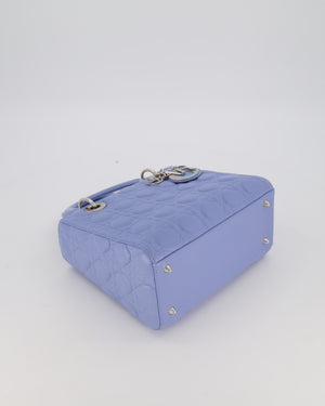 Christian Dior Sky Blue Medium Lady Dior Bag in Lambskin Leather with Silver Hardware