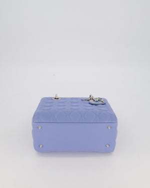 Christian Dior Sky Blue Medium Lady Dior Bag in Lambskin Leather with Silver Hardware