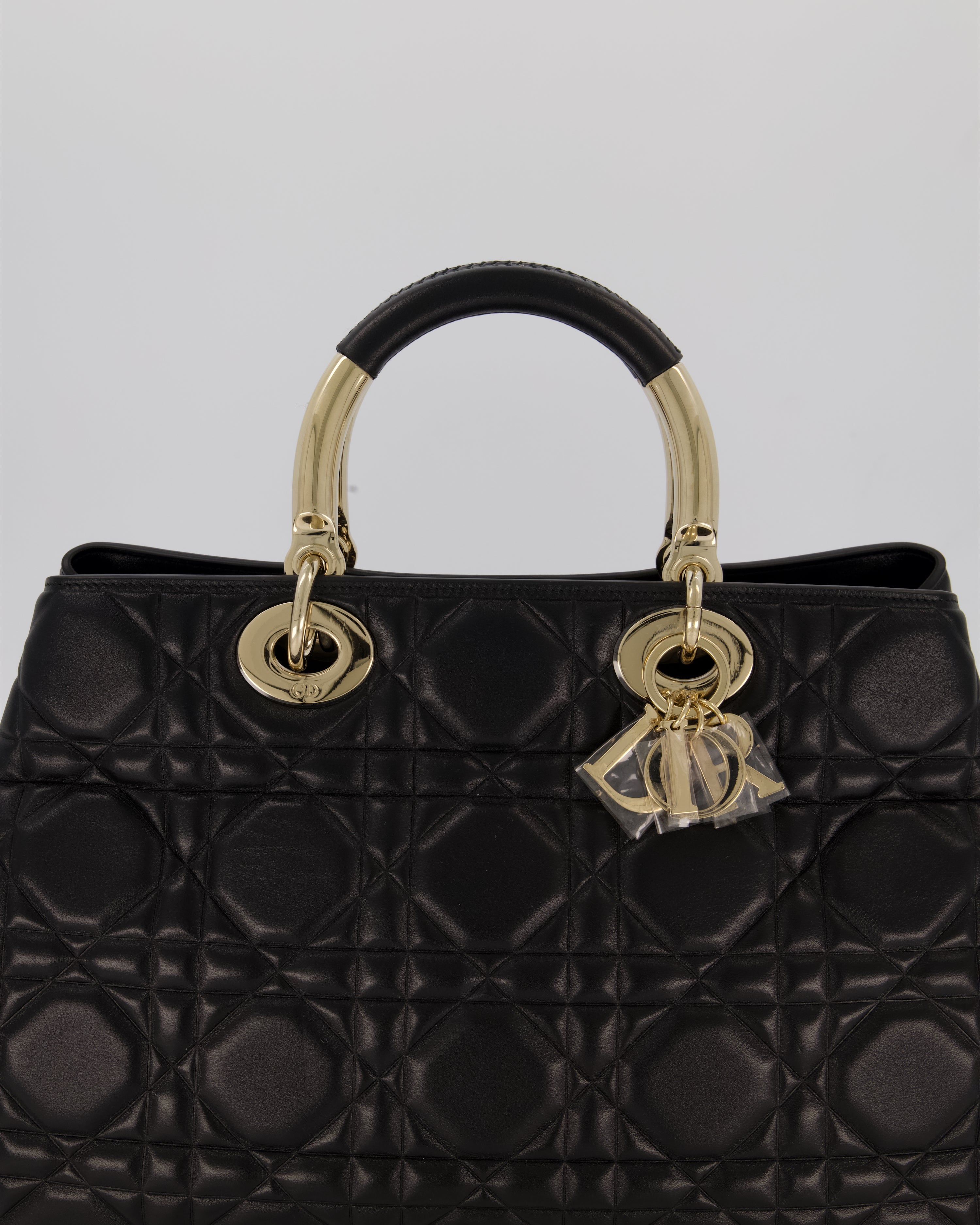 Christian Dior Black Large Lady 95.22 Bag in Cannage Lambskin