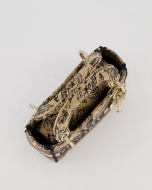 Christian Dior Beige and Black Plan de Paris Print Mini Lady D-Lite Bag in Canvas With Gold Hardware