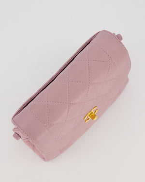 Chanel Lavender Vintage Mini Kelly Top Handle Shoulder Bag in Lambskin Leather with Gold Hardware