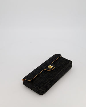 Chanel East West Flap Bag in Black Pony Hair with Coco Prints and Gold Hardware