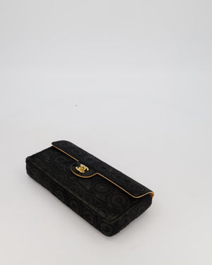 Chanel East West Flap Bag in Black Pony Hair with Coco Prints and Gold Hardware