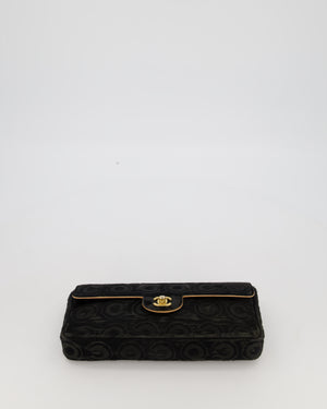 Chanel East West Flap Bag in Black Pony Hair with Coco Prints and Gold Hardware