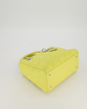 Christian Dior Medium Lady Dior Bag in Lime Lambskin Leather With Silver Hardware