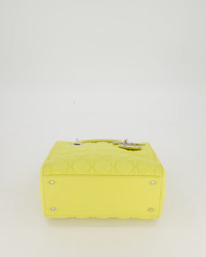 Christian Dior Medium Lady Dior Bag in Lime Lambskin Leather With Silver Hardware