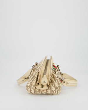 Christian Dior Vintage Trotter Detective Handbag in Beige Monogram Canvas with Silver Hardware