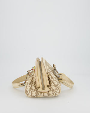 Christian Dior Vintage Trotter Detective Handbag in Beige Monogram Canvas with Silver Hardware