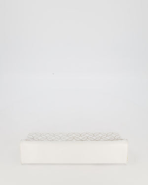 Alaïa Studded Clutch Bag in White Calfskin Leather