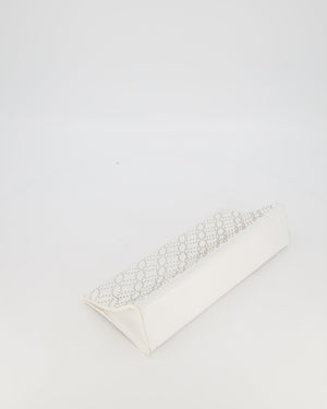 Alaïa Studded Clutch Bag in White Calfskin Leather