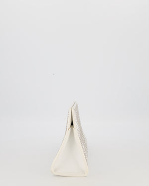 Alaïa Studded Clutch Bag in White Calfskin Leather