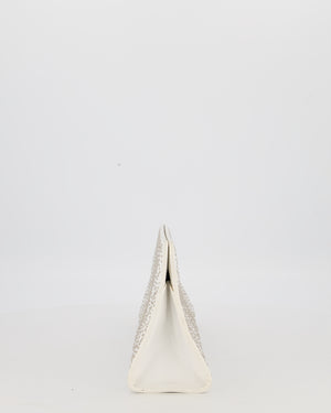 Alaïa Studded Clutch Bag in White Calfskin Leather