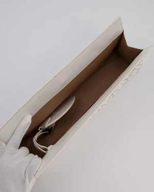 Alaïa Studded Clutch Bag in White Calfskin Leather