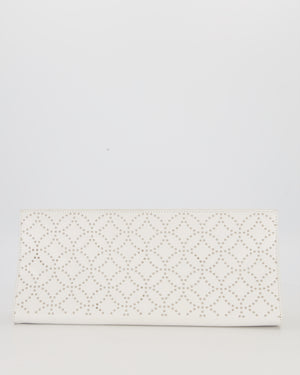 Alaïa Studded Clutch Bag in White Calfskin Leather