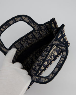Christian Dior Mini Book Tote in Blue Oblique Embroidry