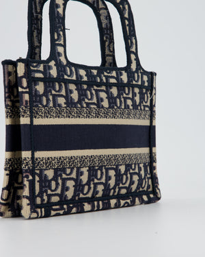 Christian Dior Mini Book Tote in Blue Oblique Embroidry