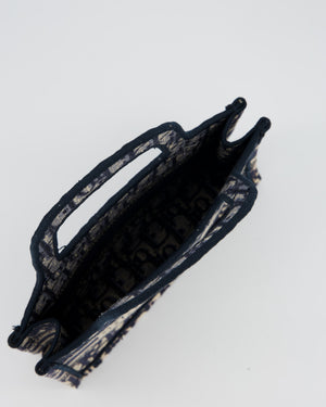 Christian Dior Mini Book Tote in Blue Oblique Embroidry
