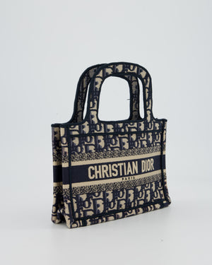 Christian Dior Mini Book Tote in Blue Oblique Embroidry
