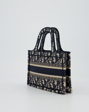 Christian Dior Mini Book Tote in Blue Oblique Embroidry