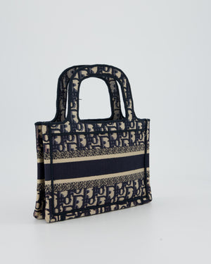 Christian Dior Mini Book Tote in Blue Oblique Embroidry