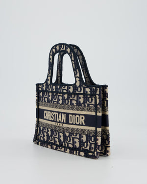 Christian Dior Mini Book Tote in Blue Oblique Embroidry