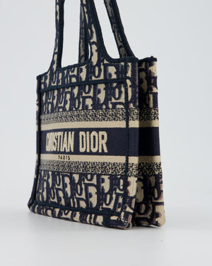 Christian Dior Mini Book Tote in Blue Oblique Embroidry