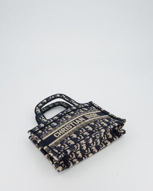 Christian Dior Mini Book Tote in Blue Oblique Embroidry