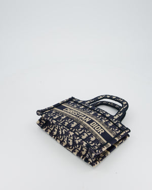 Christian Dior Mini Book Tote in Blue Oblique Embroidry