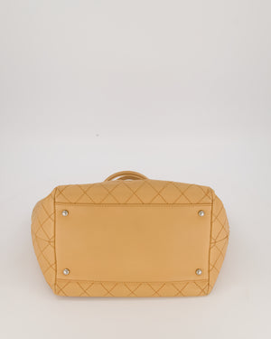 Chanel Wild Stitch Shopping Tote Bag in Beige Calfskin with Silver Hardware