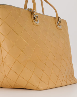 Chanel Wild Stitch Shopping Tote Bag in Beige Calfskin with Silver Hardware