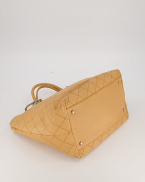 Chanel Wild Stitch Shopping Tote Bag in Beige Calfskin with Silver Hardware