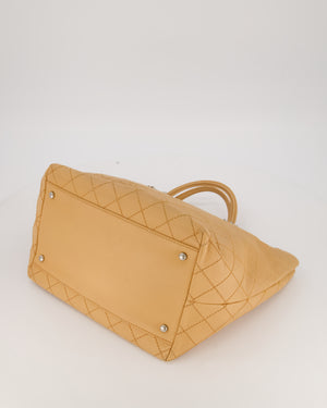 Chanel Wild Stitch Shopping Tote Bag in Beige Calfskin with Silver Hardware