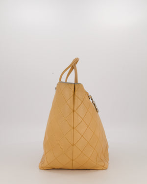 Chanel Wild Stitch Shopping Tote Bag in Beige Calfskin with Silver Hardware