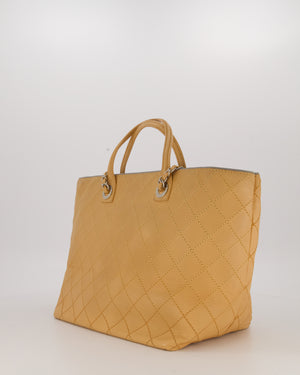 Chanel Wild Stitch Shopping Tote Bag in Beige Calfskin with Silver Hardware