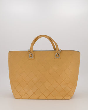 Chanel Wild Stitch Shopping Tote Bag in Beige Calfskin with Silver Hardware
