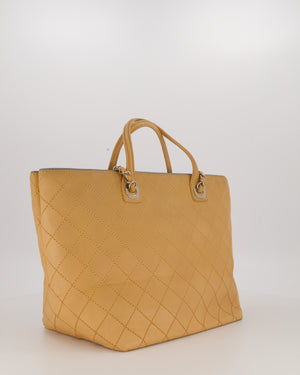 Chanel Wild Stitch Shopping Tote Bag in Beige Calfskin with Silver Hardware